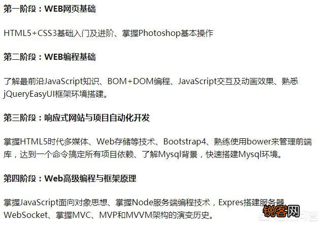 做前端开发主要学些什么？