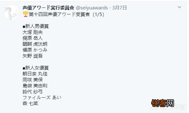 第十四届声优奖公布了吗,有谁获奖了？