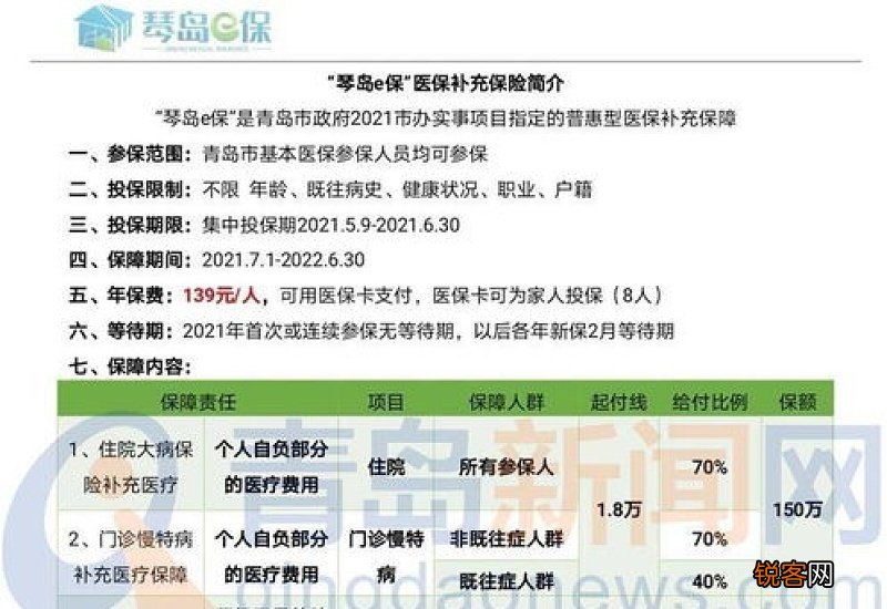 2023年度琴岛e保保费多少？
