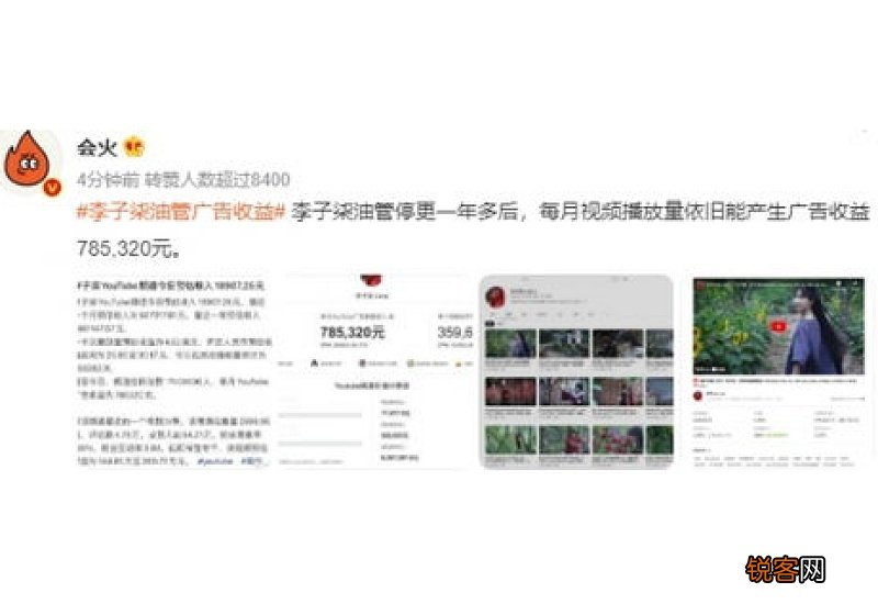 李子柒油管赚多少 李子柒油管广告收益