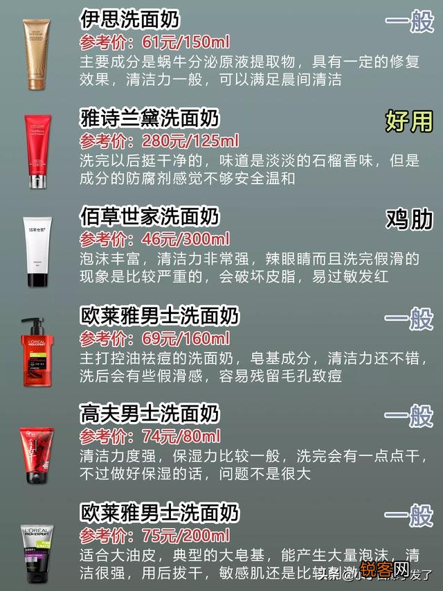 男生用什么洗面奶清洁好一点？