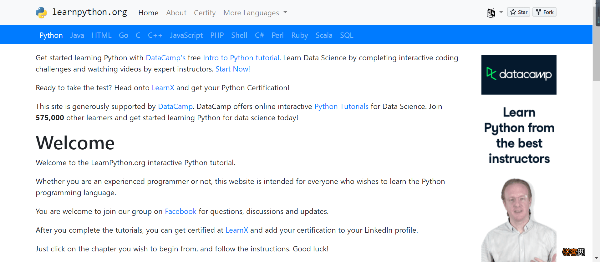 Python入门必看网站 适合Python小白学习