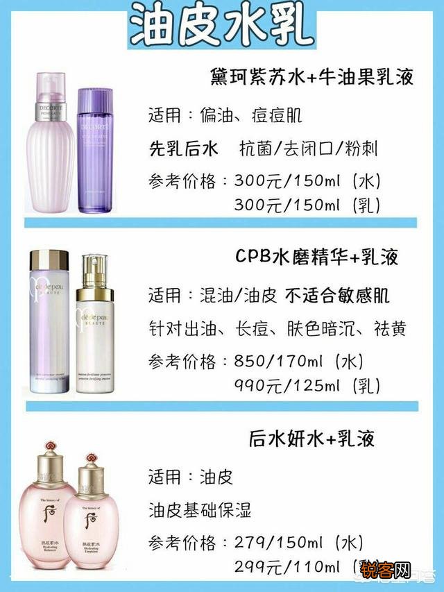 油性皮肤如何选择护肤水乳？