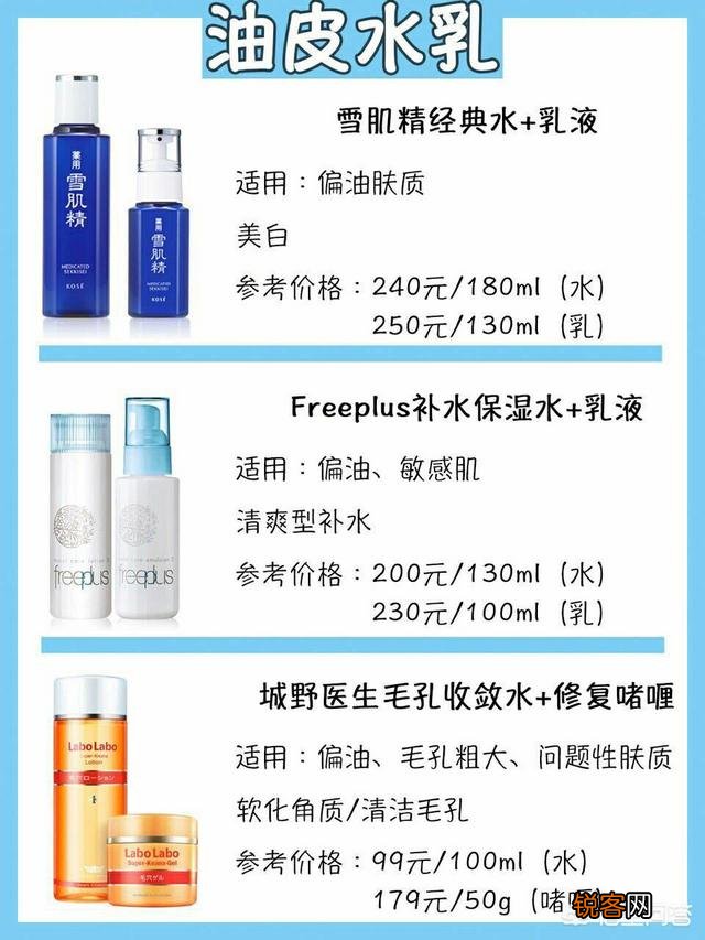 油性皮肤如何选择护肤水乳？