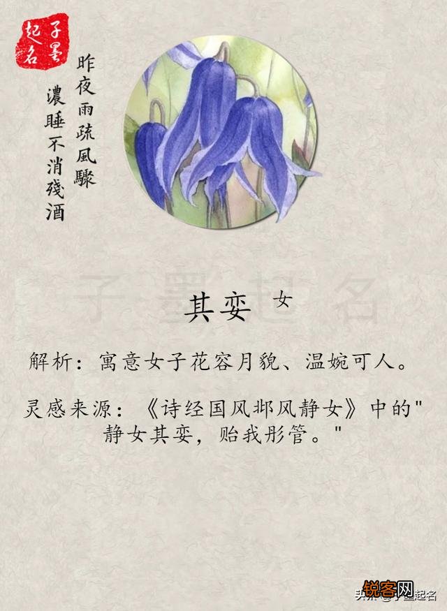 哪些名字听起来好听并且有诗意,深层次含义？