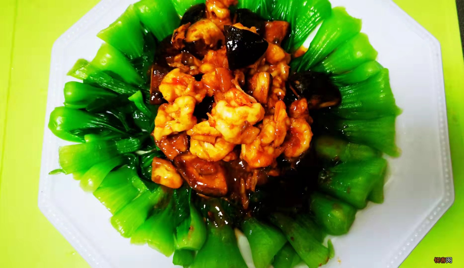 大虾香菇油菜的做法 你会喜欢的