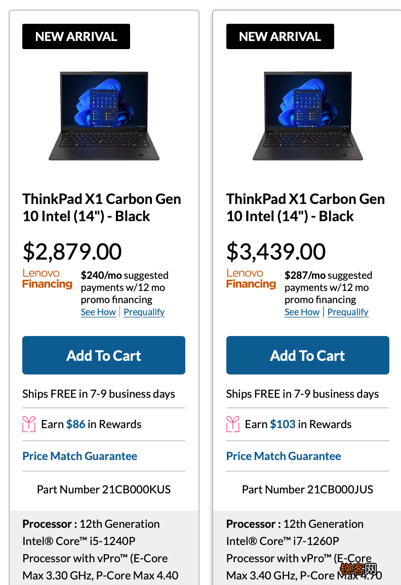 联想x1carbon配置参数 2022 款 ThinkPad X1 Carbon 海外上架：i7-1260P + LPDDR5 内存