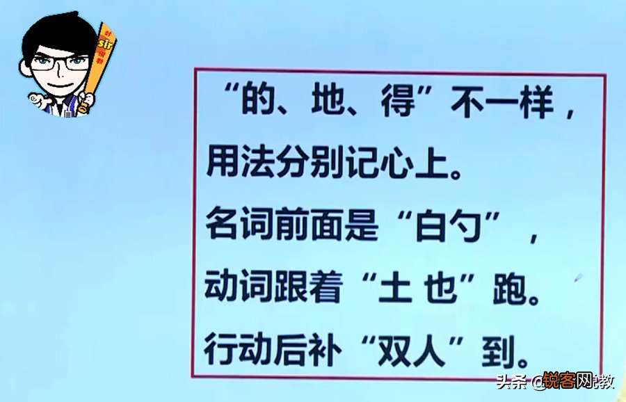 的,地,得,的区别和用法 一学就会，看清前后词性是关键