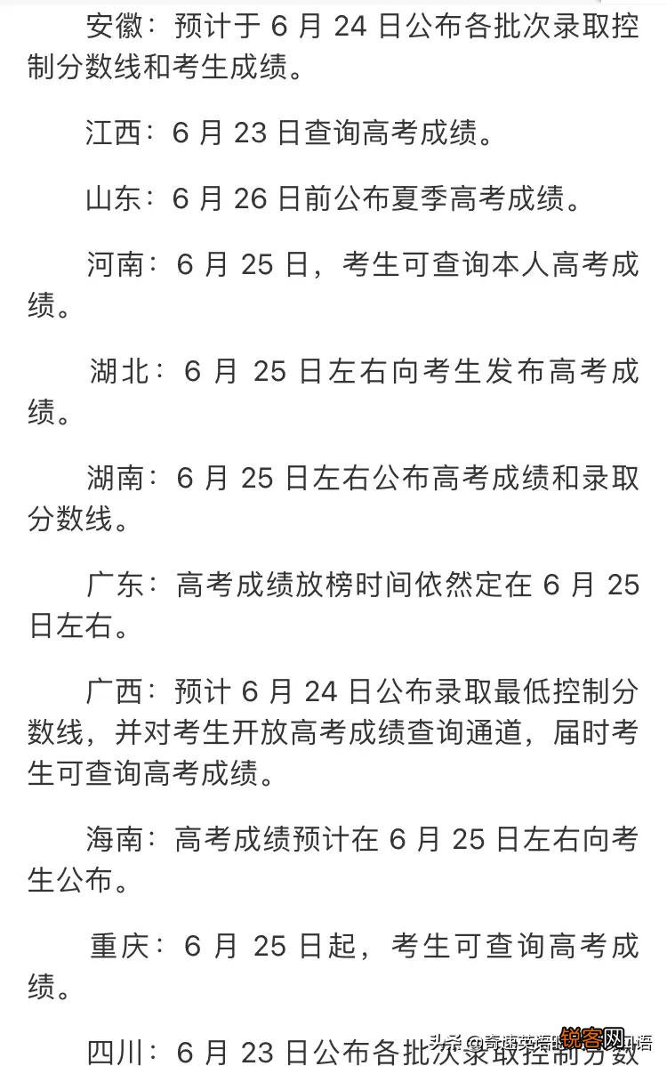 2022高考公布成绩时间汇总 全国各省高考分数查询网址及志愿填报