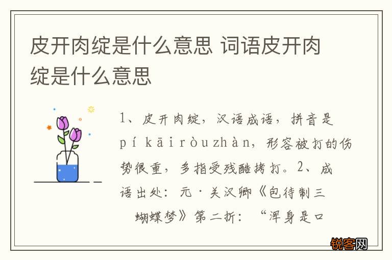 皮开肉绽是什么意思 词语皮开肉绽是什么意思