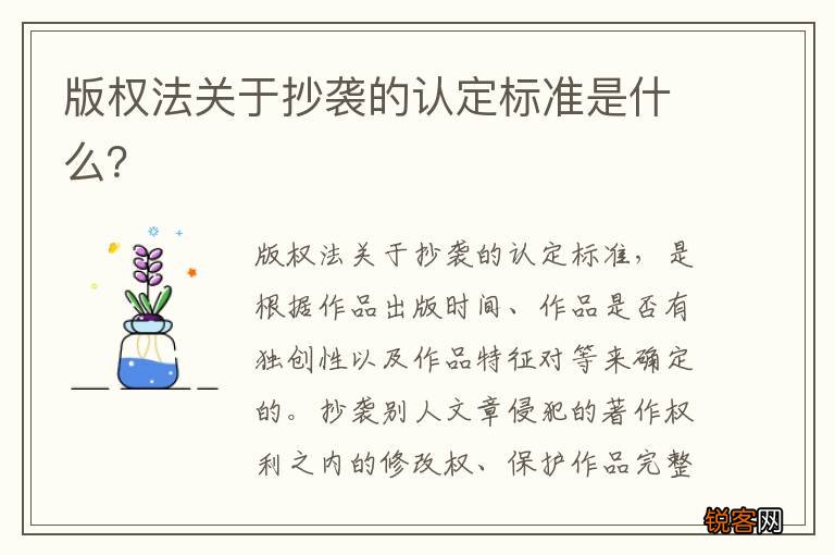 版权法关于抄袭的认定标准是什么？