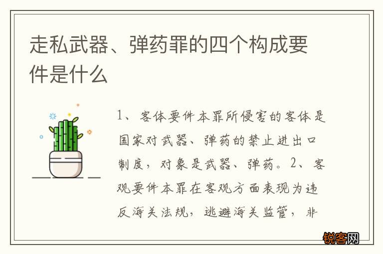 走私武器、弹药罪的四个构成要件是什么