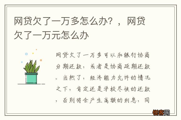 网贷欠了一万多怎么办？，网贷欠了一万元怎么办