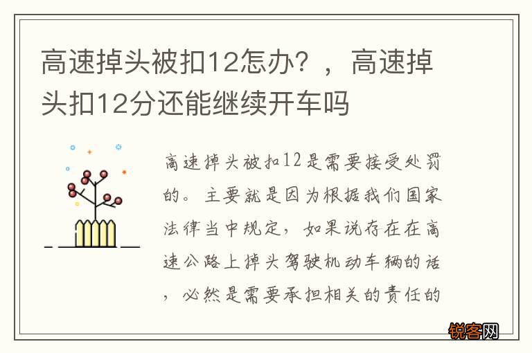 高速掉头被扣12怎办？，高速掉头扣12分还能继续开车吗