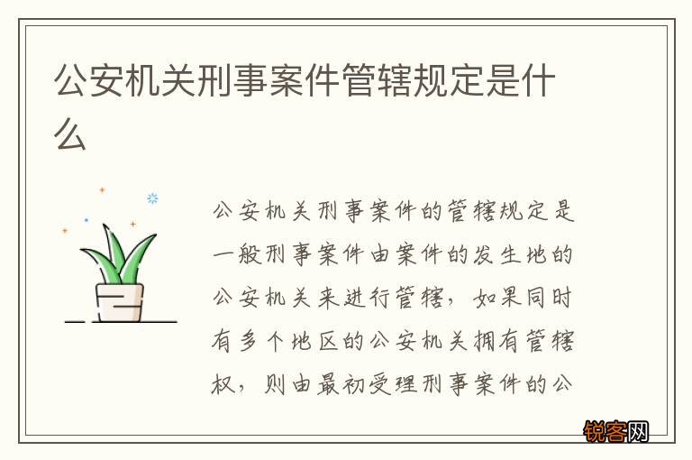 公安机关刑事案件管辖规定是什么