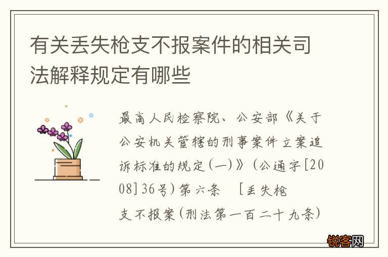 有关丢失枪支不报案件的相关司法解释规定有哪些