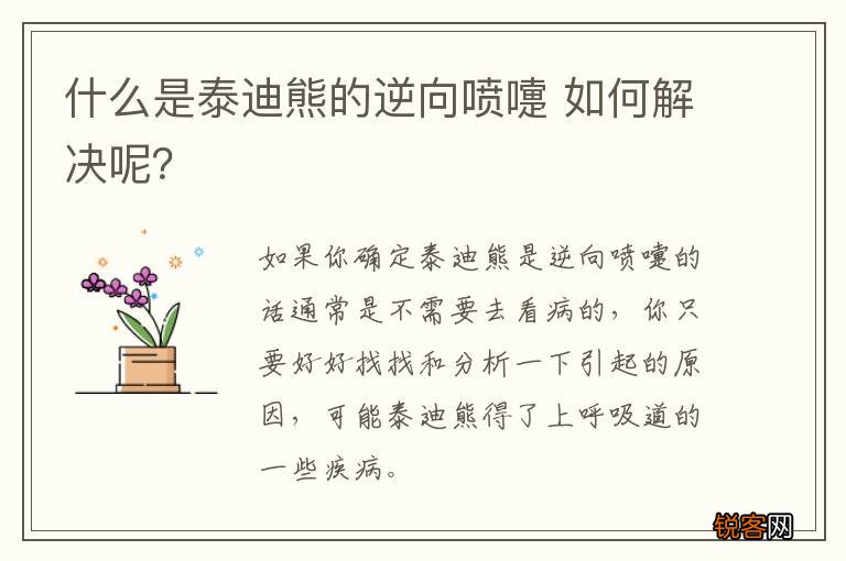 什么是泰迪熊的逆向喷嚏 如何解决呢？