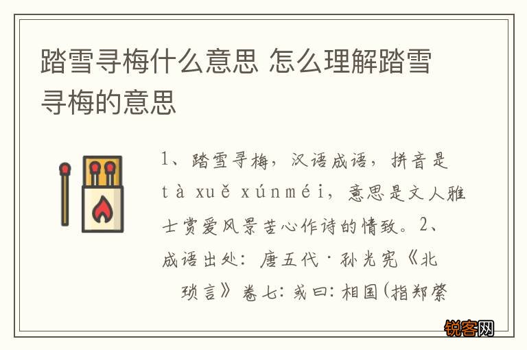 踏雪寻梅什么意思 怎么理解踏雪寻梅的意思