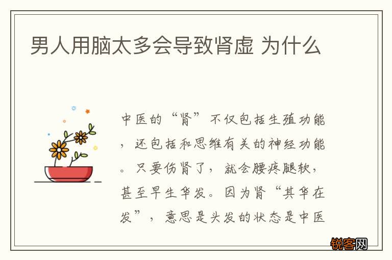 男人用脑太多会导致肾虚 为什么