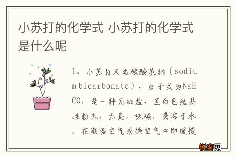 小苏打的化学式 小苏打的化学式是什么呢