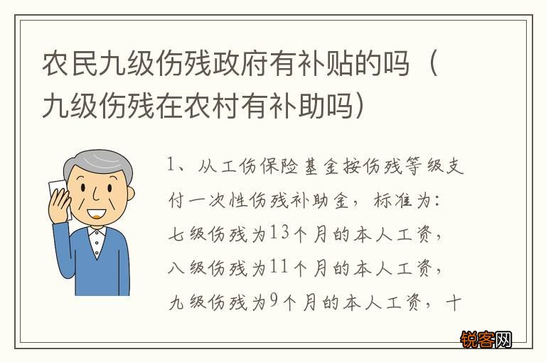 九级伤残在农村有补助吗 农民九级伤残政府有补贴的吗