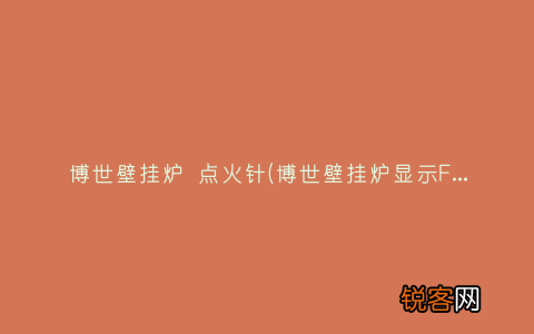 博世壁挂炉显示Fd代号故障处理方法 博世壁挂炉 点火针