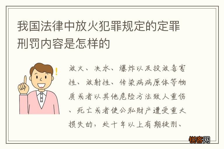 我国法律中放火犯罪规定的定罪刑罚内容是怎样的