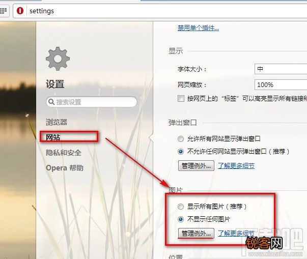 opera浏览器怎么设置不显示图片