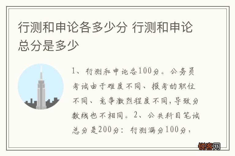 行测和申论各多少分 行测和申论总分是多少