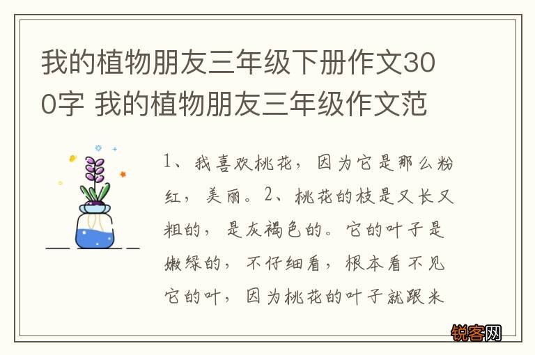 我的植物朋友三年级下册作文300字 我的植物朋友三年级作文范文