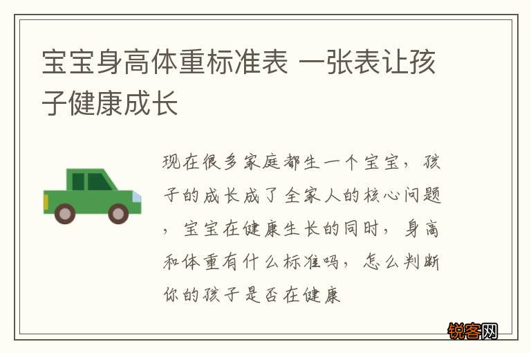 宝宝身高体重标准表 一张表让孩子健康成长