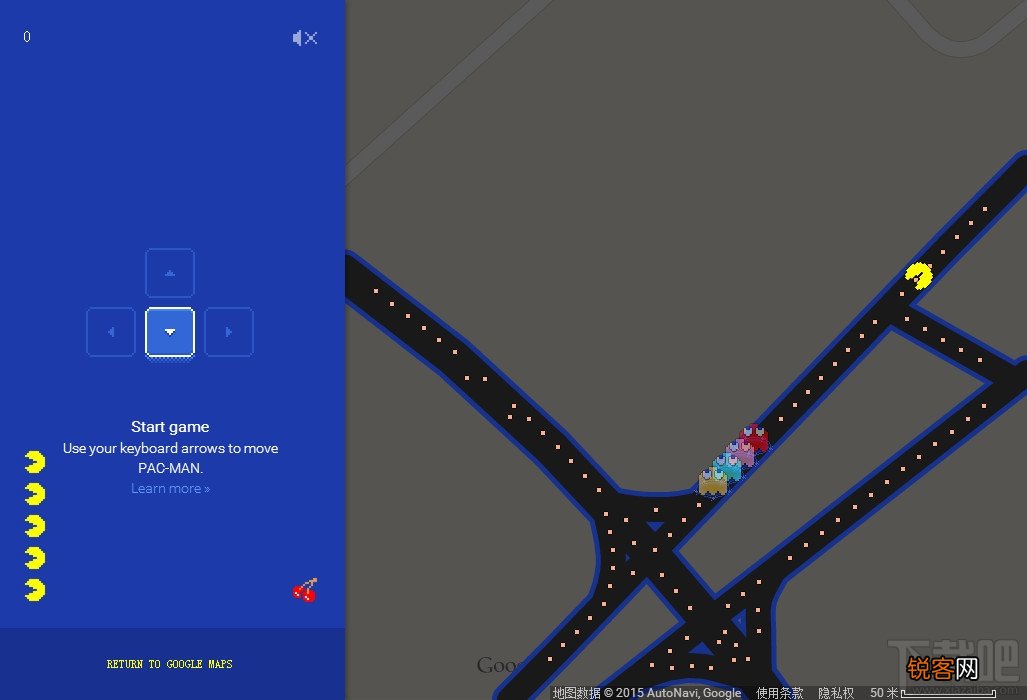 Pac-Man Google Maps怎么在线玩吃豆人游戏