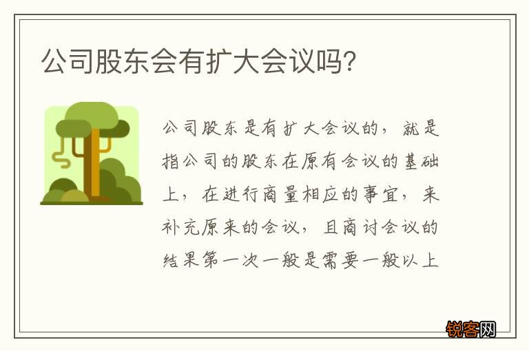 公司股东会有扩大会议吗？