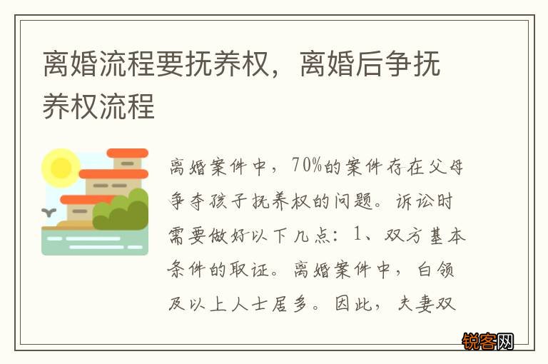 离婚流程要抚养权，离婚后争抚养权流程