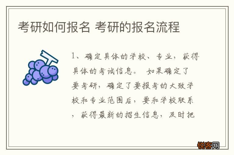 考研如何报名 考研的报名流程