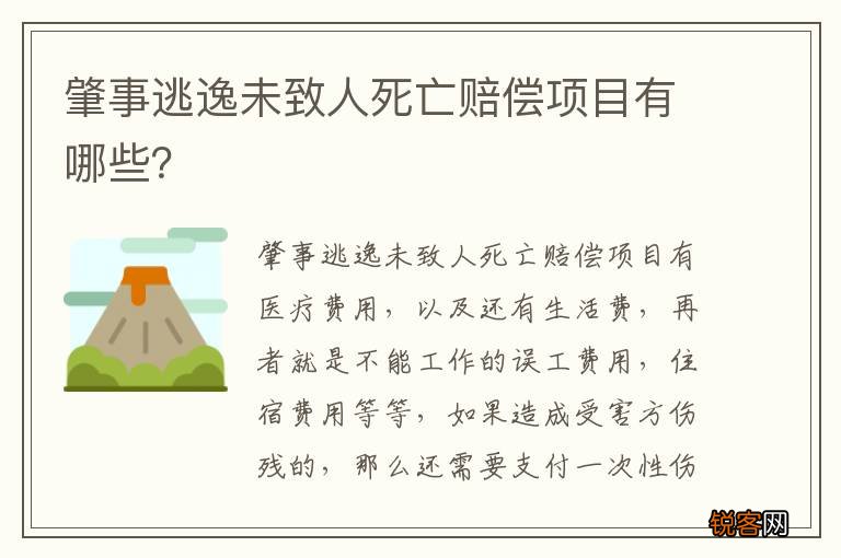 肇事逃逸未致人死亡赔偿项目有哪些？