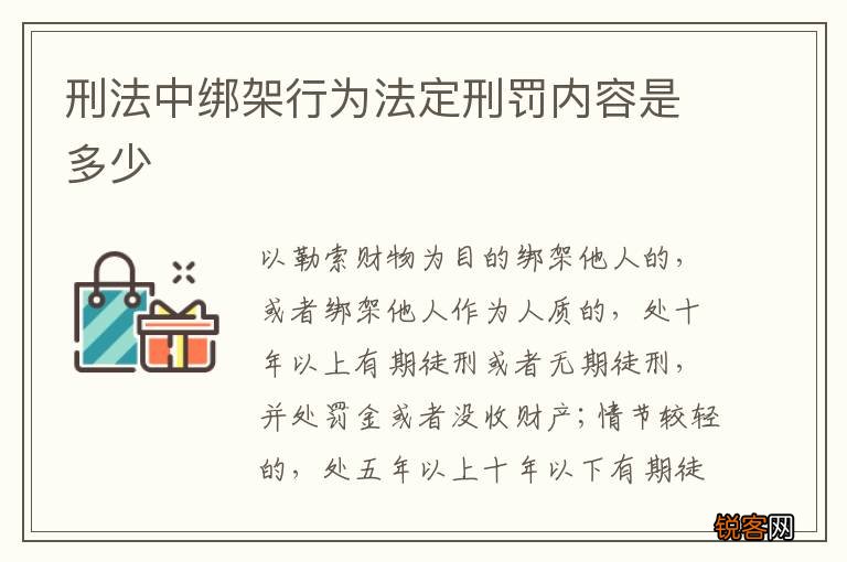 刑法中绑架行为法定刑罚内容是多少