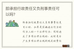 即承担行政责任又负刑事责任可以吗？