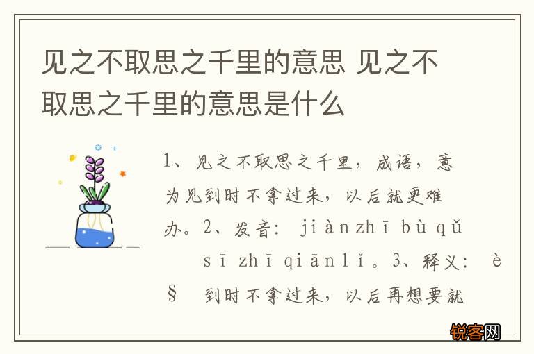 见之不取思之千里的意思 见之不取思之千里的意思是什么