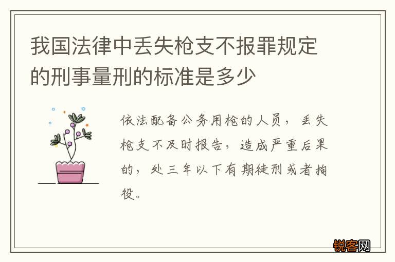我国法律中丢失枪支不报罪规定的刑事量刑的标准是多少