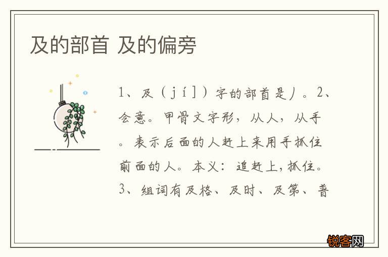 及的部首 及的偏旁