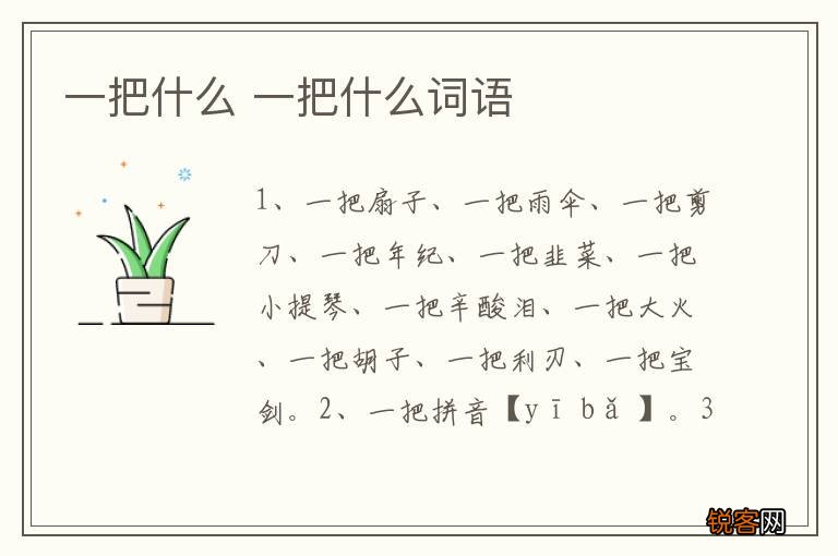 一把什么 一把什么词语
