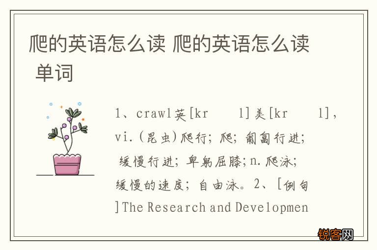 爬的英语怎么读 爬的英语怎么读 单词