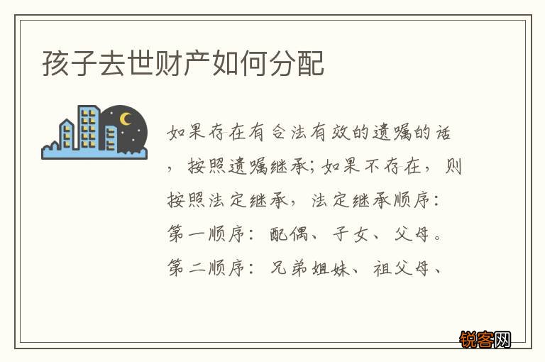 孩子去世财产如何分配
