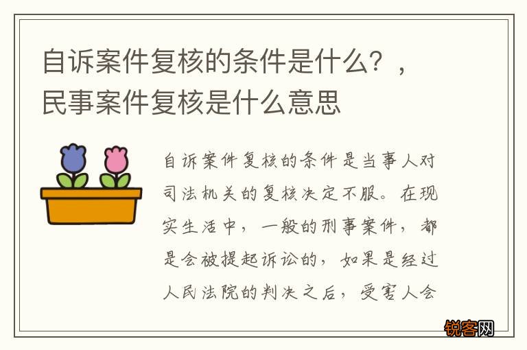 自诉案件复核的条件是什么？，民事案件复核是什么意思