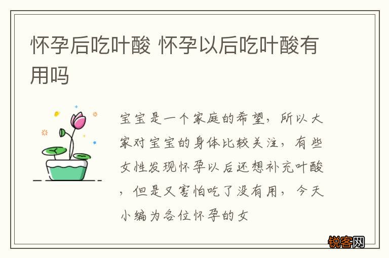 怀孕后吃叶酸 怀孕以后吃叶酸有用吗