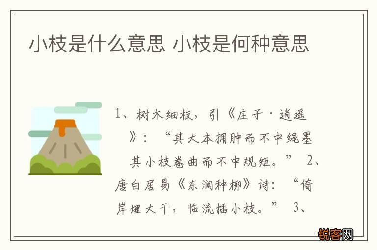小枝是什么意思 小枝是何种意思