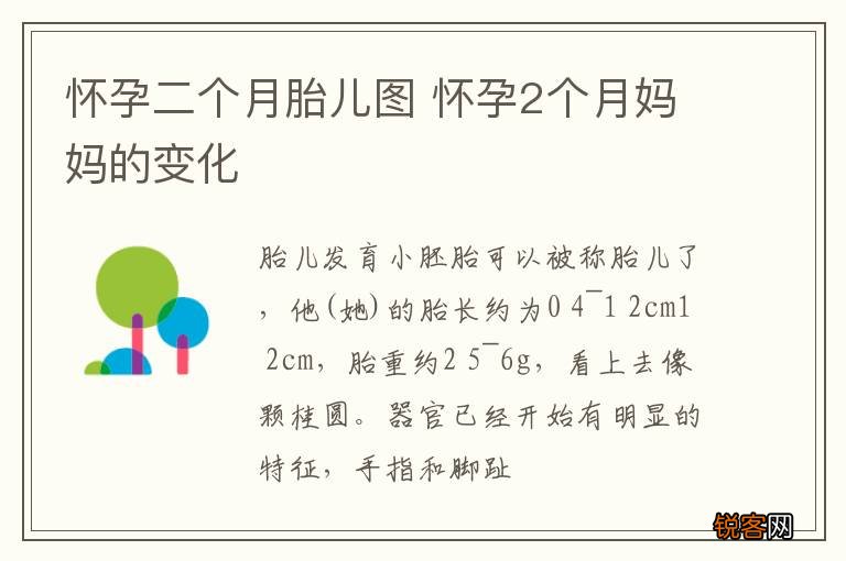 怀孕二个月胎儿图 怀孕2个月妈妈的变化