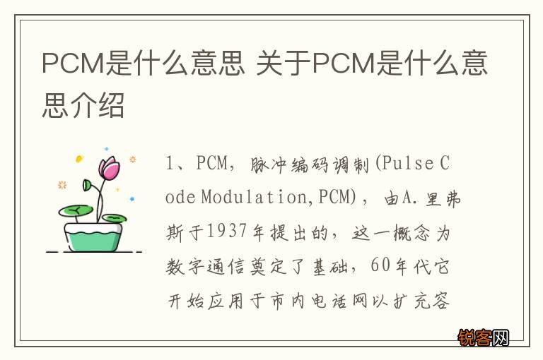 PCM是什么意思 关于PCM是什么意思介绍