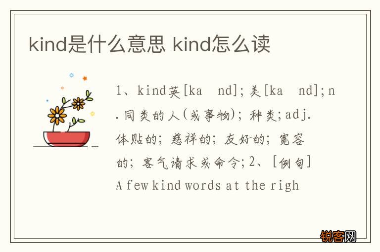 kind是什么意思 kind怎么读